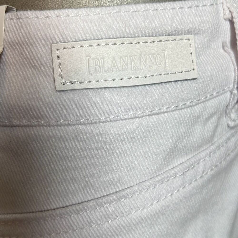 NWT BLANKNYC White Denim Fringe Skirt Rhinestone Trim Size 26 - Picture 7 of 16